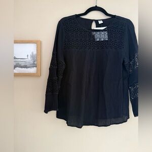Old Navy Black Lace Detail Blouse